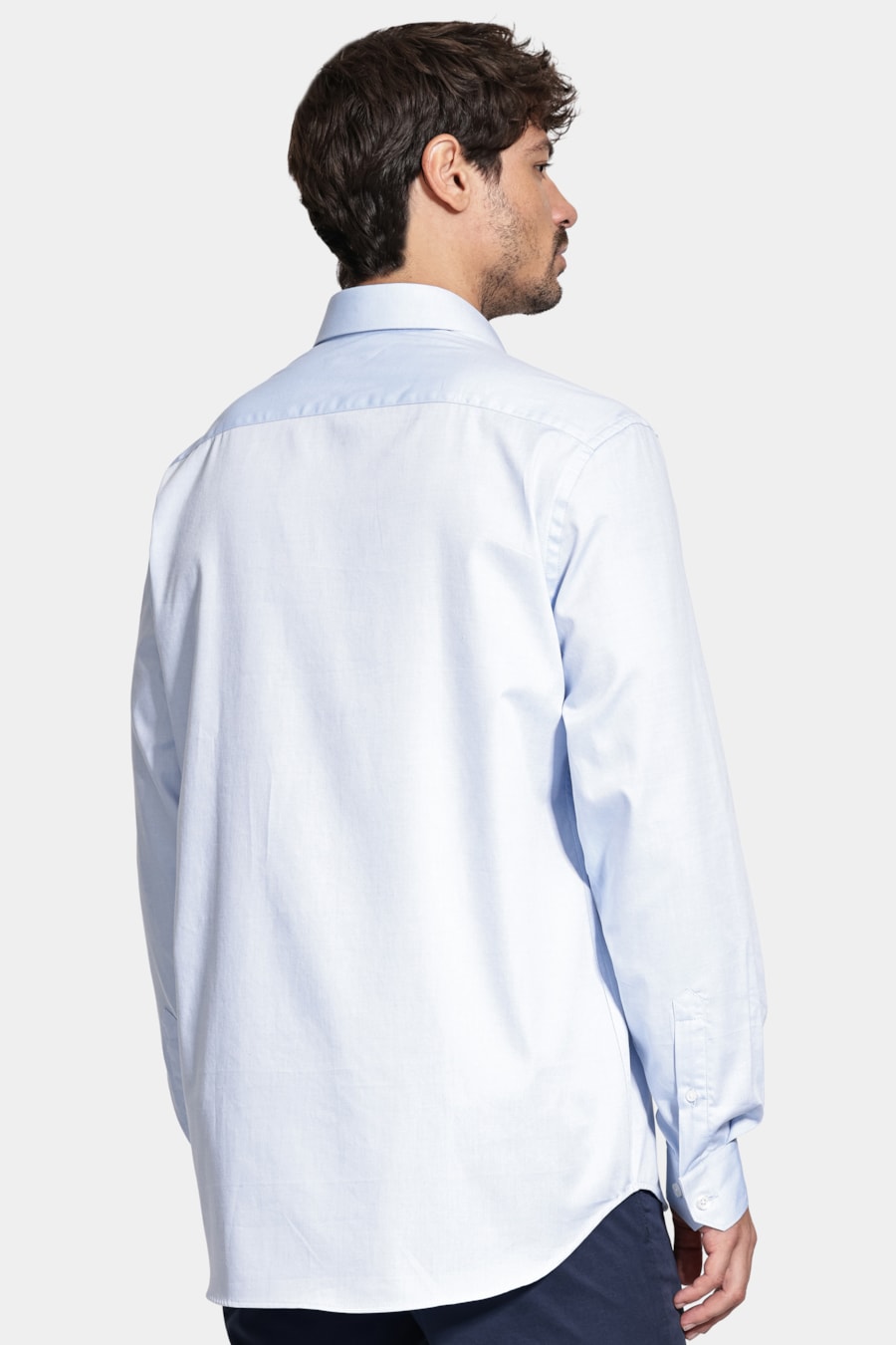 Camisa Manga Longa Pinpoint Azul — foto 4 de 6