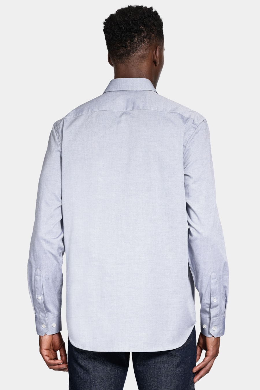 Camisa Manga Longa Pinpoint Azul Escuro — foto 4 de 6