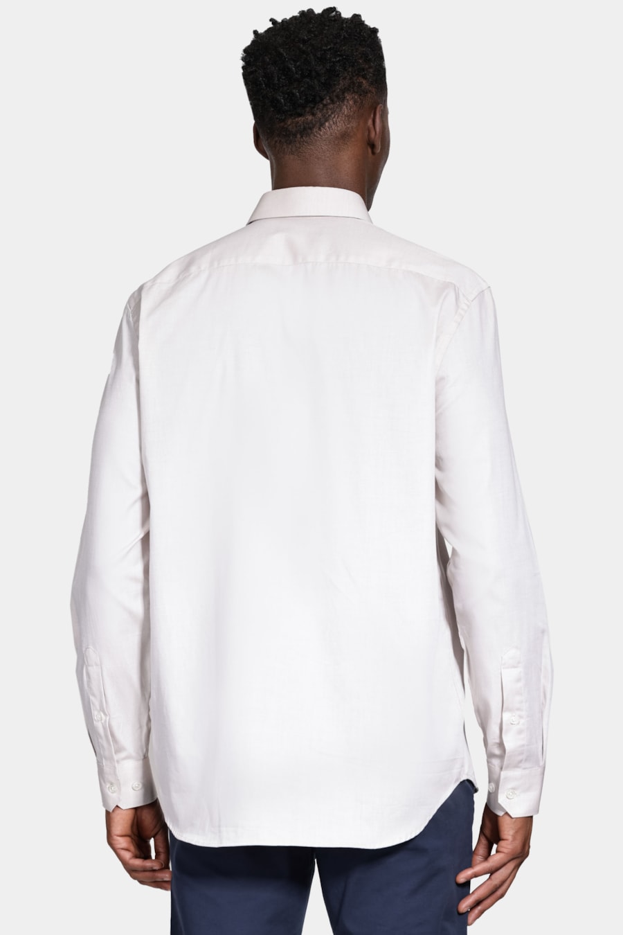 Camisa Manga Longa Pinpoint Bege — foto 4 de 6