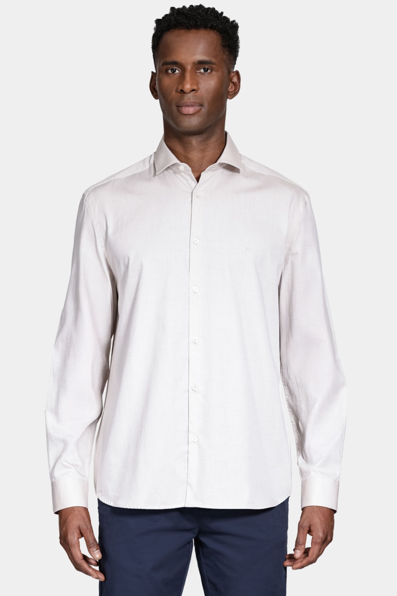 Camisa Manga Longa Pinpoint Bege