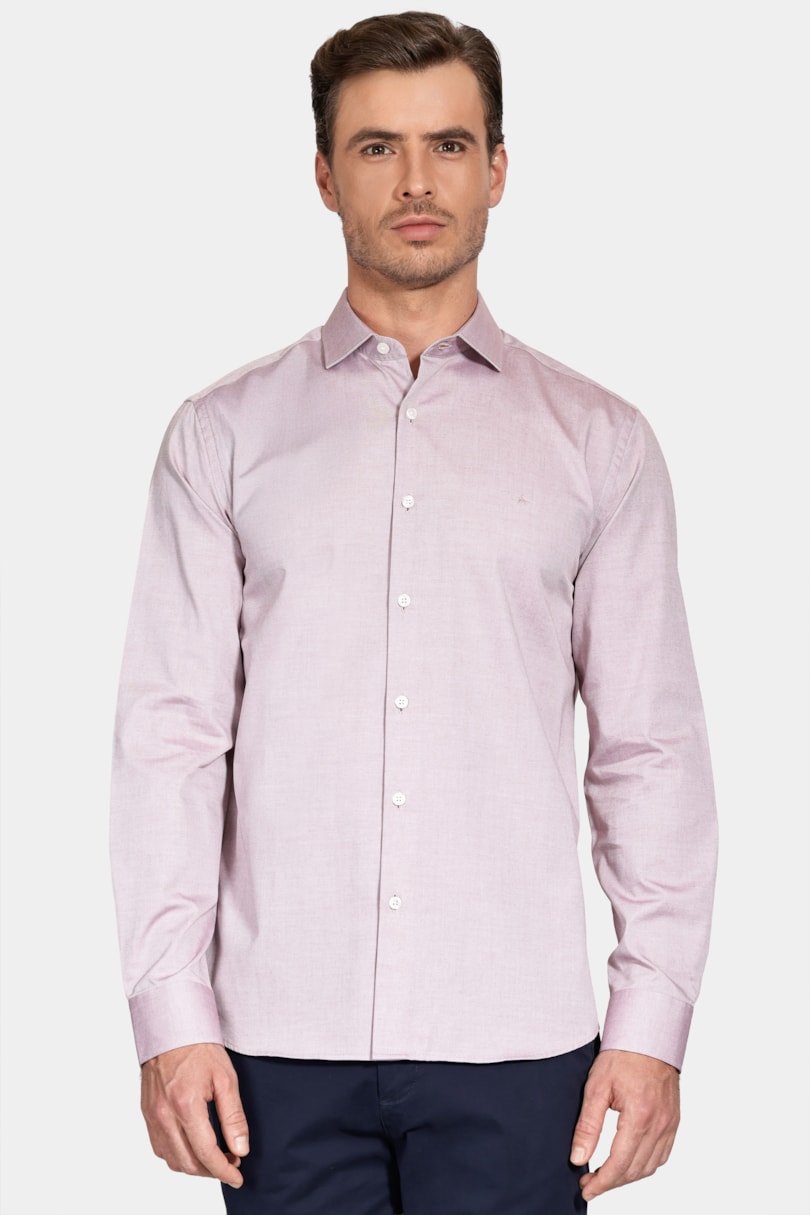Camisa Manga Longa Pinpoint Bordeaux