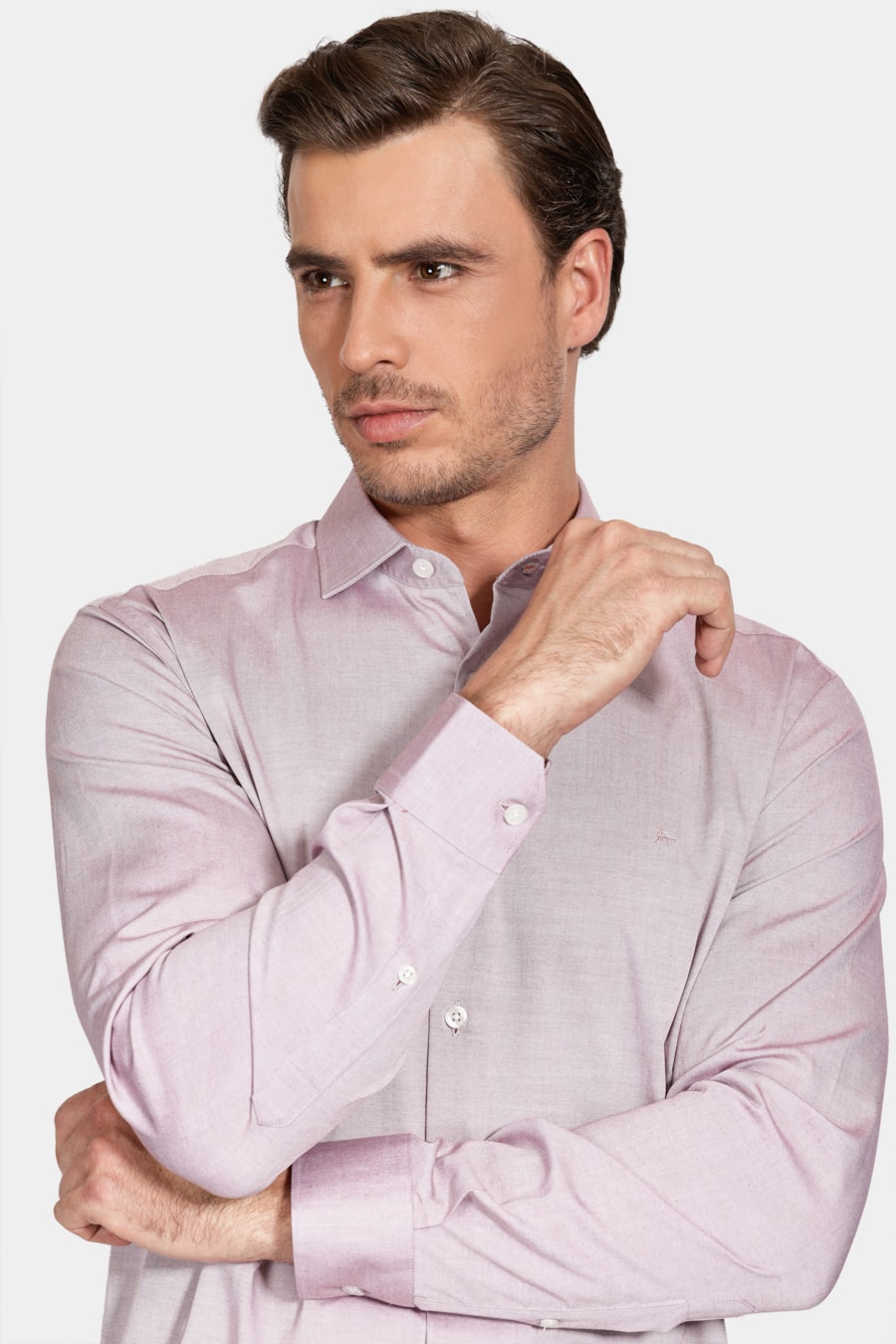 Camisa Manga Longa Pinpoint Bordeaux — foto 3 de 6