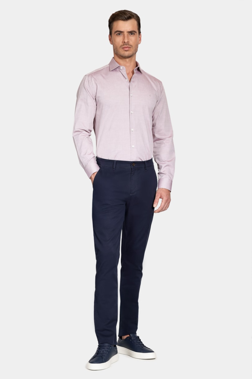 Camisa Manga Longa Pinpoint Bordeaux