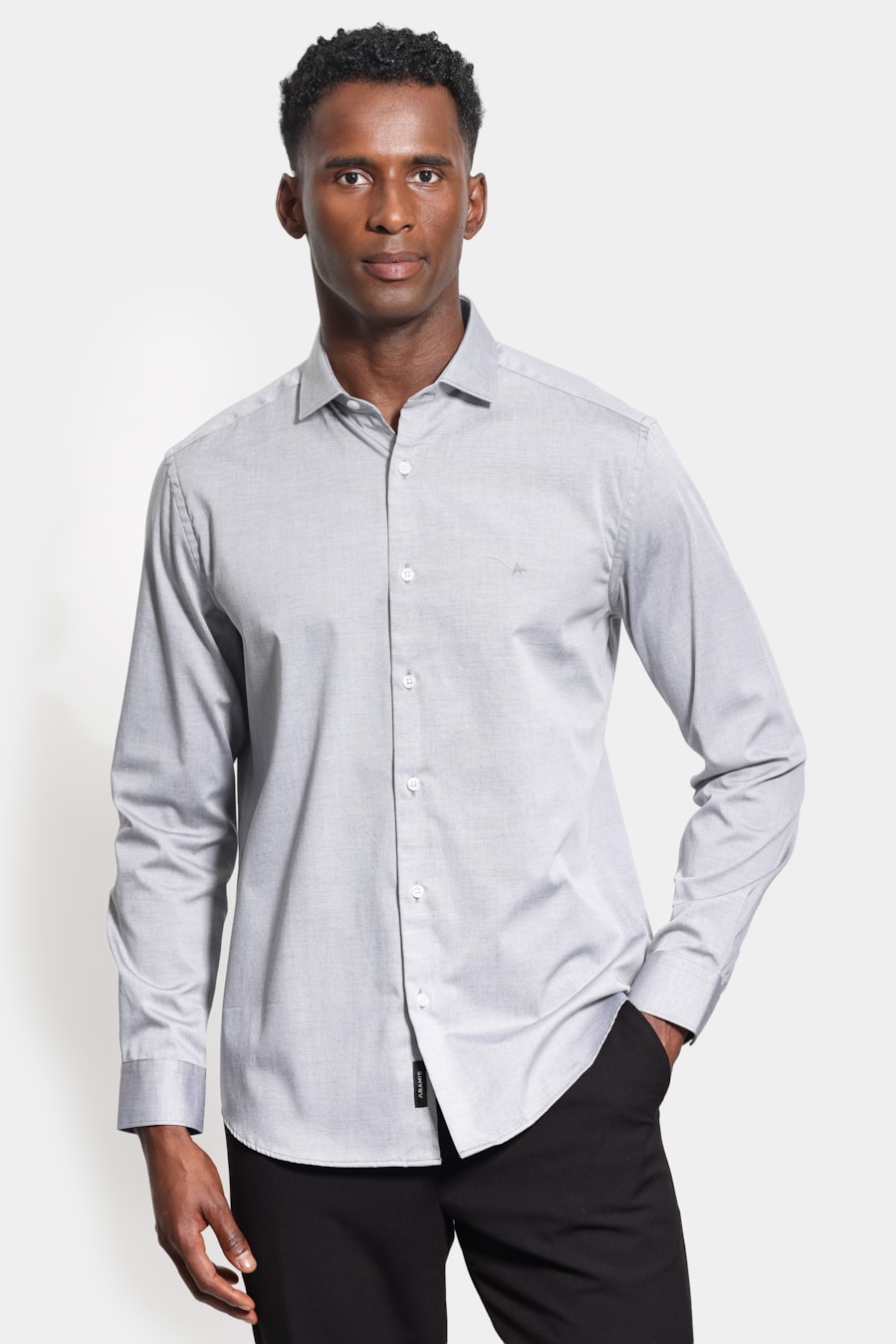 Camisa Manga Longa Pinpoint Preto — foto 1 de 6