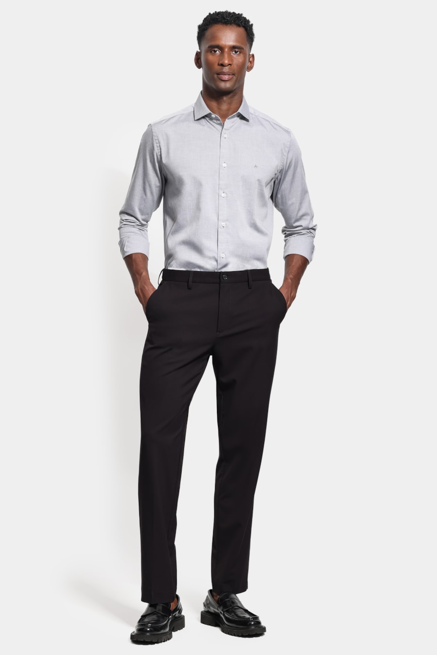 Camisa Manga Longa Pinpoint Preto — foto 2 de 6