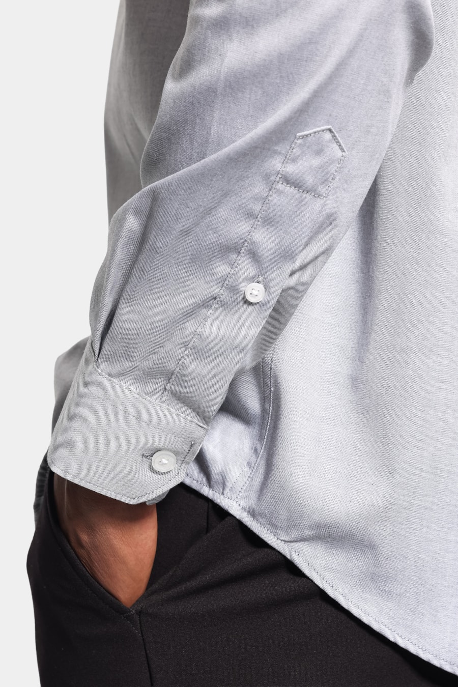 Camisa Manga Longa Pinpoint Preto — foto 3 de 6