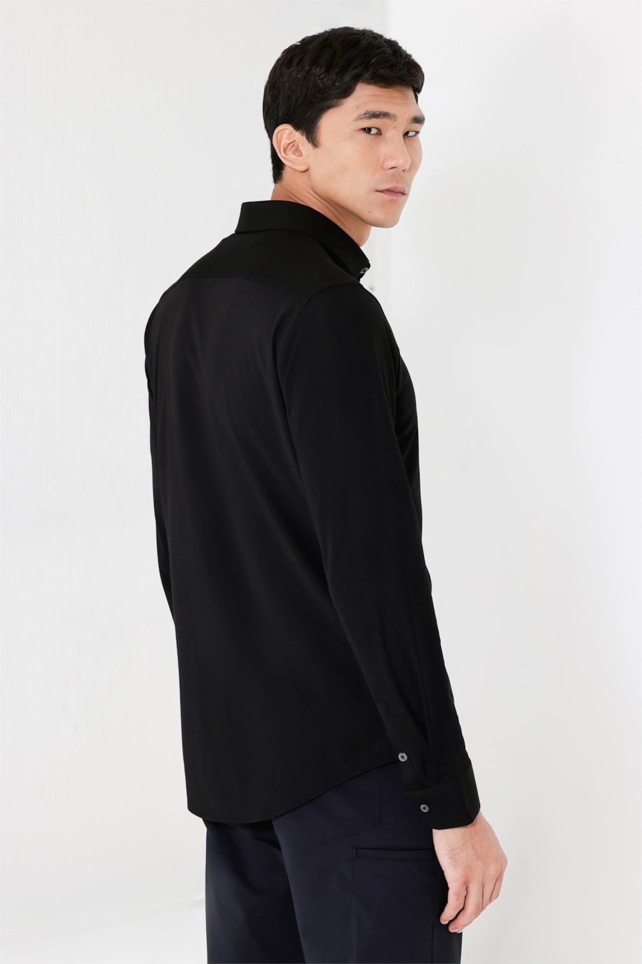 Camisa Manga Longa Piquet Bonded Preto — foto 8 de 9
