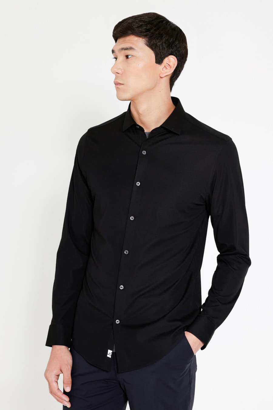 Camisa Manga Longa Piquet Bonded Preto — foto 2 de 9