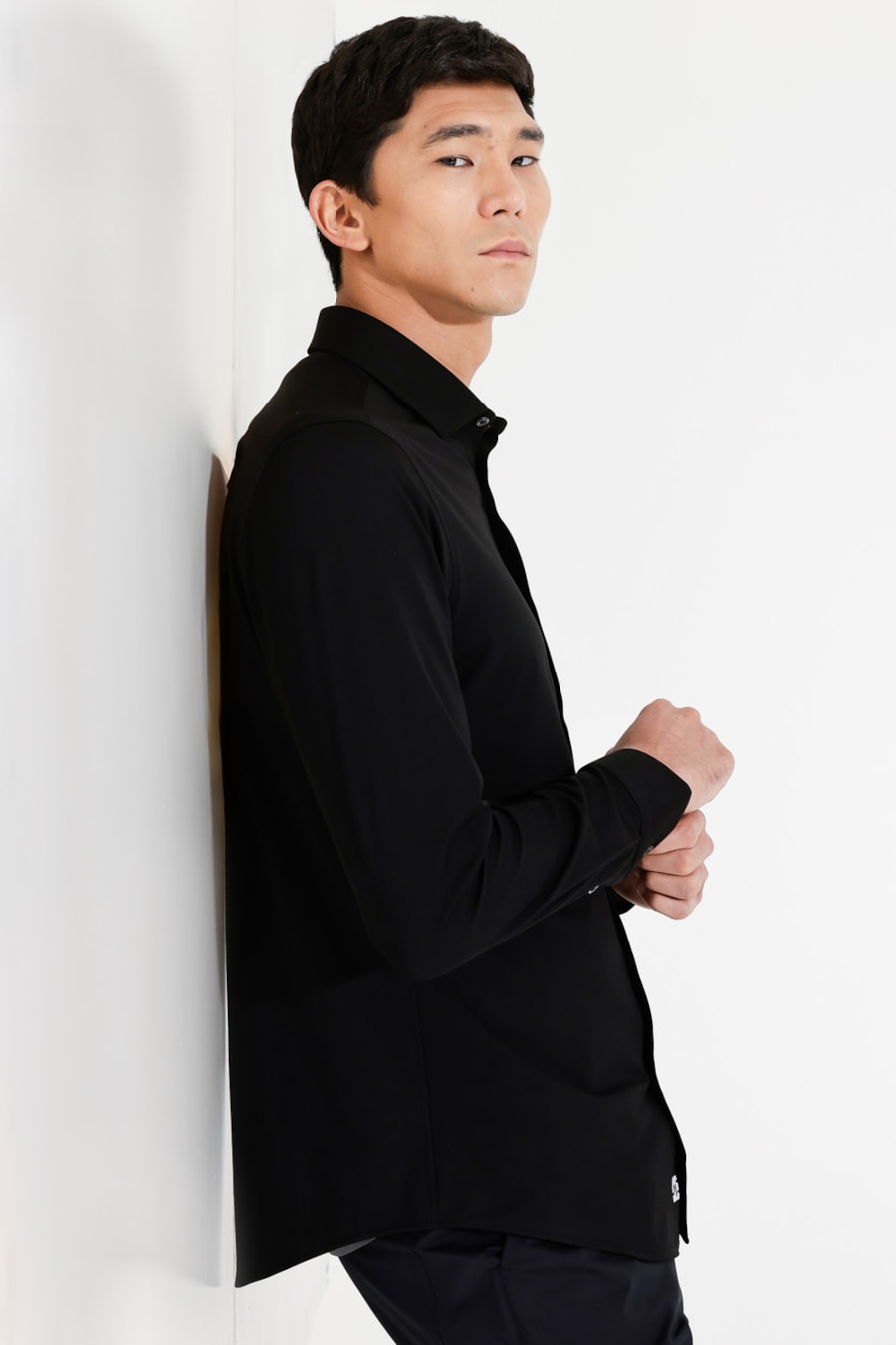 Camisa Manga Longa Piquet Bonded Preto — foto 6 de 9