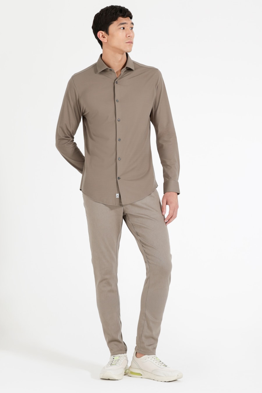 Camisa Manga Longa Piquet Bonded Verde Oliva — foto 2 de 7
