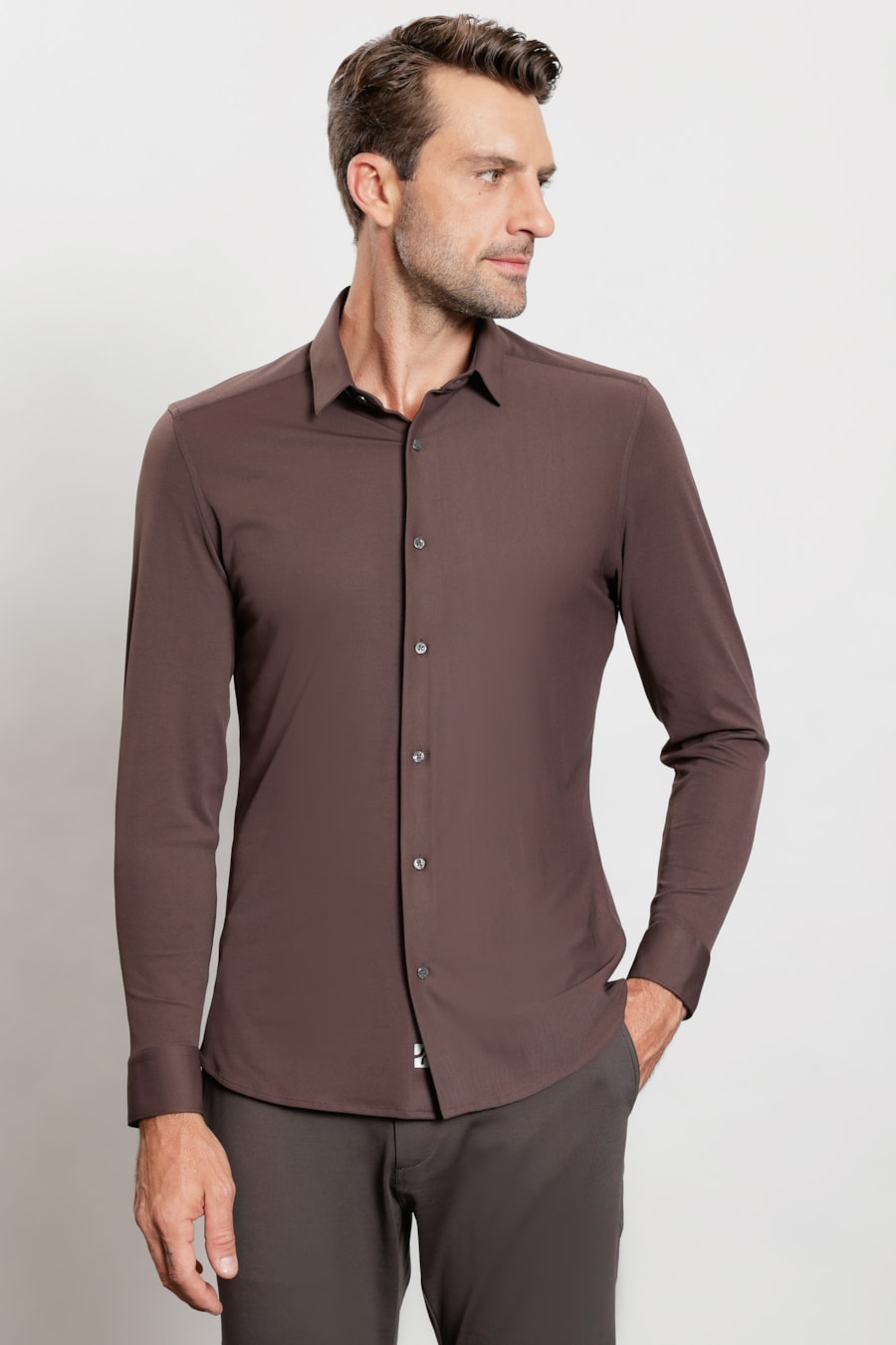 Camisa Manga Longa Piquet Everyday Chocolate — foto 1 de 5