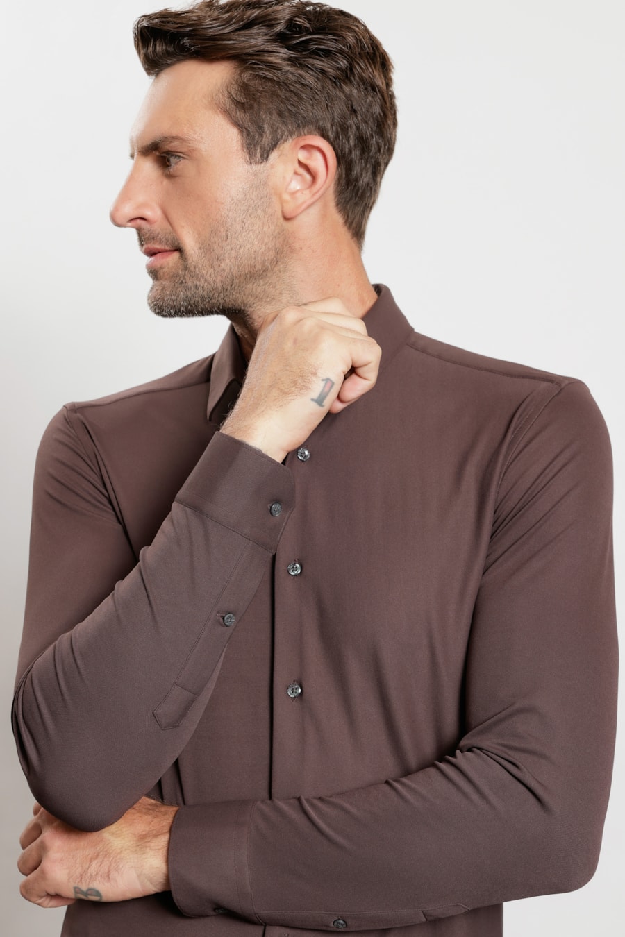 Camisa Manga Longa Piquet Everyday Chocolate — foto 3 de 5