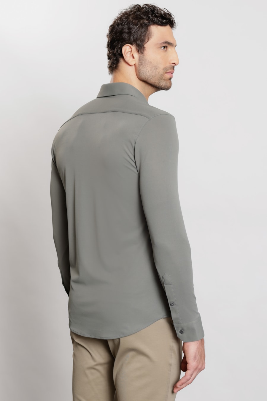 Camisa Manga Longa Piquet Everyday Cinza Escuro — foto 4 de 5