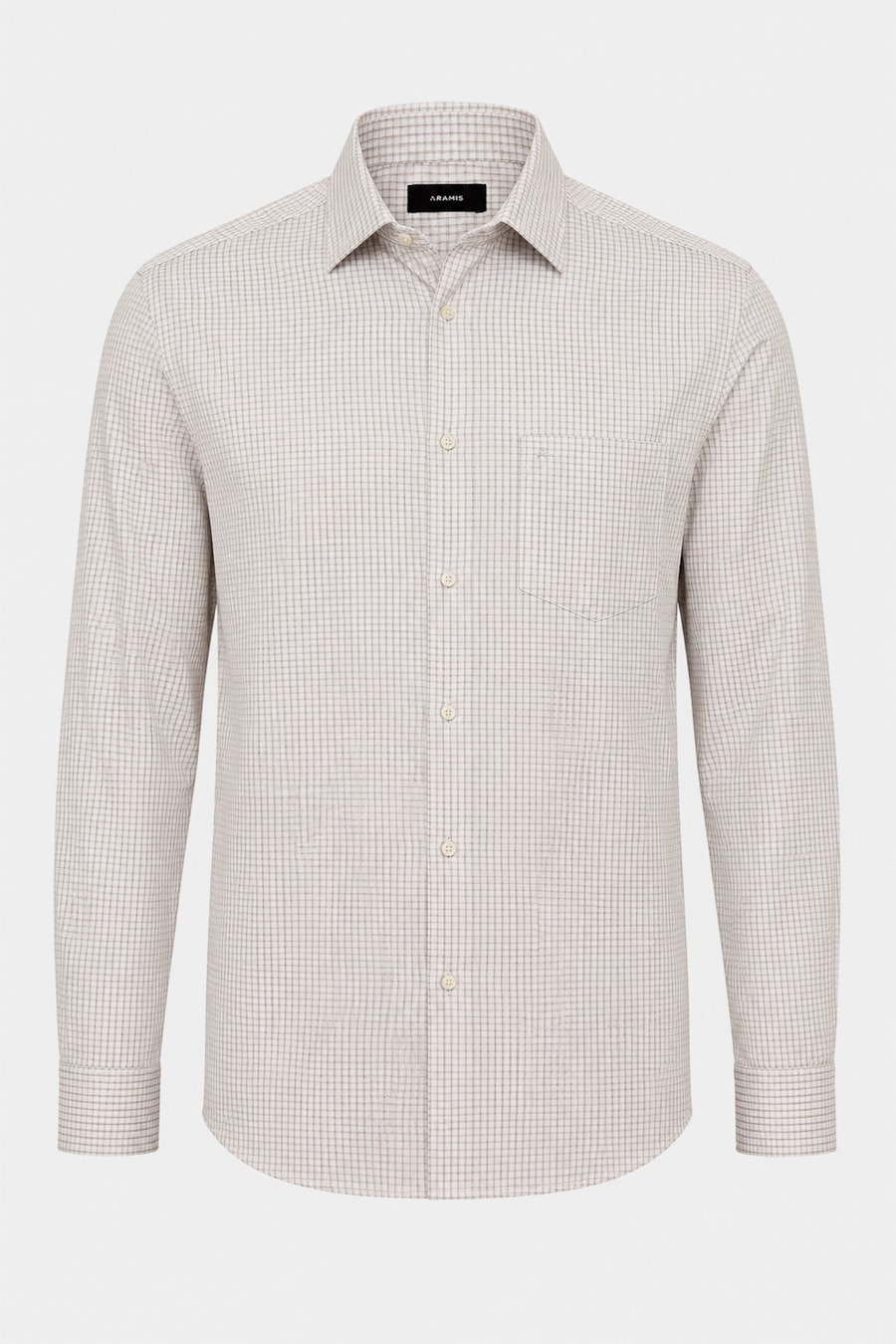 Camisa Manga Longa Regular Algodao 50 Xadrez Branco C/Areia — foto 5 de 6
