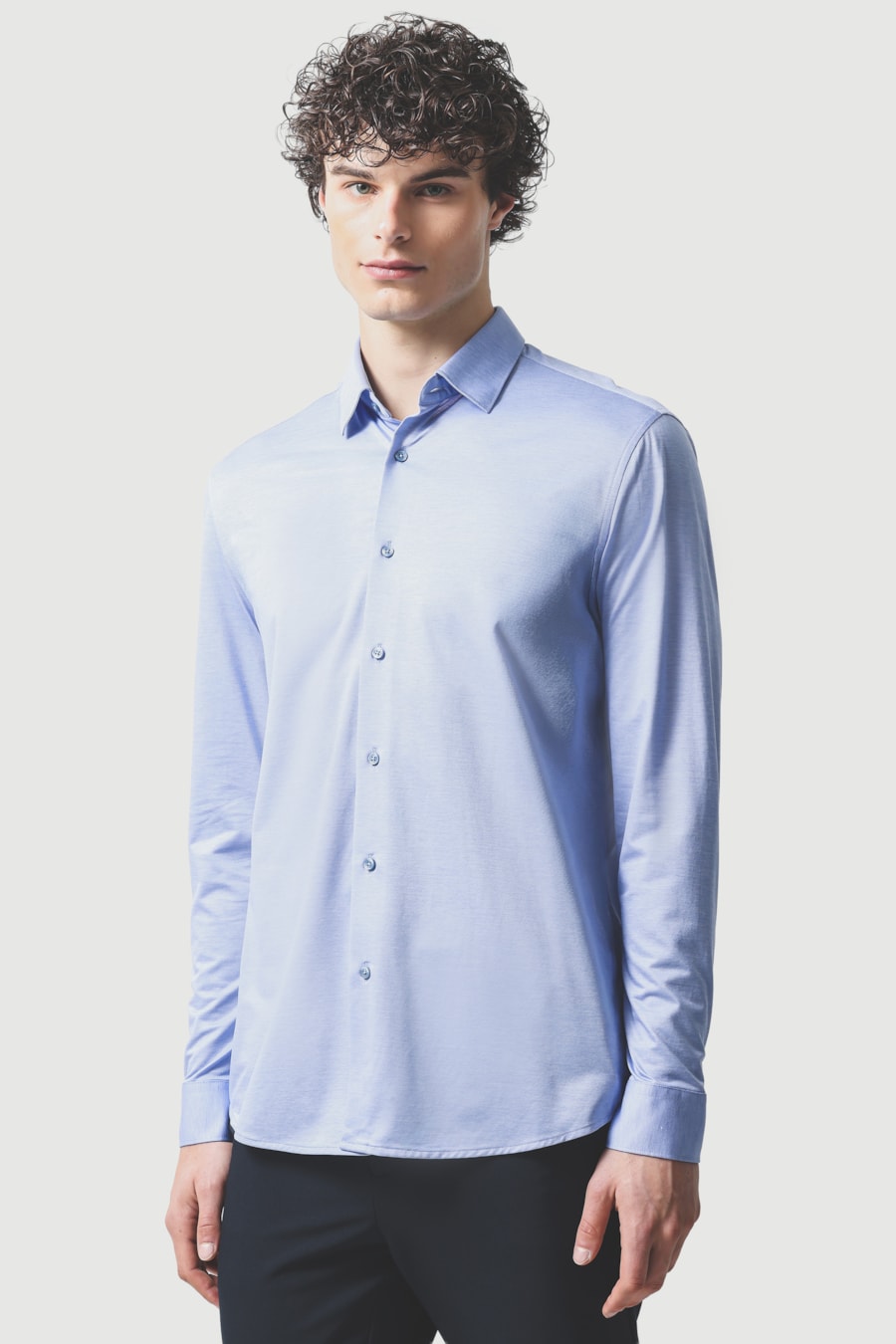 Camisa Manga Longa Regular Algodao Easy Care Azul — foto 1 de 7