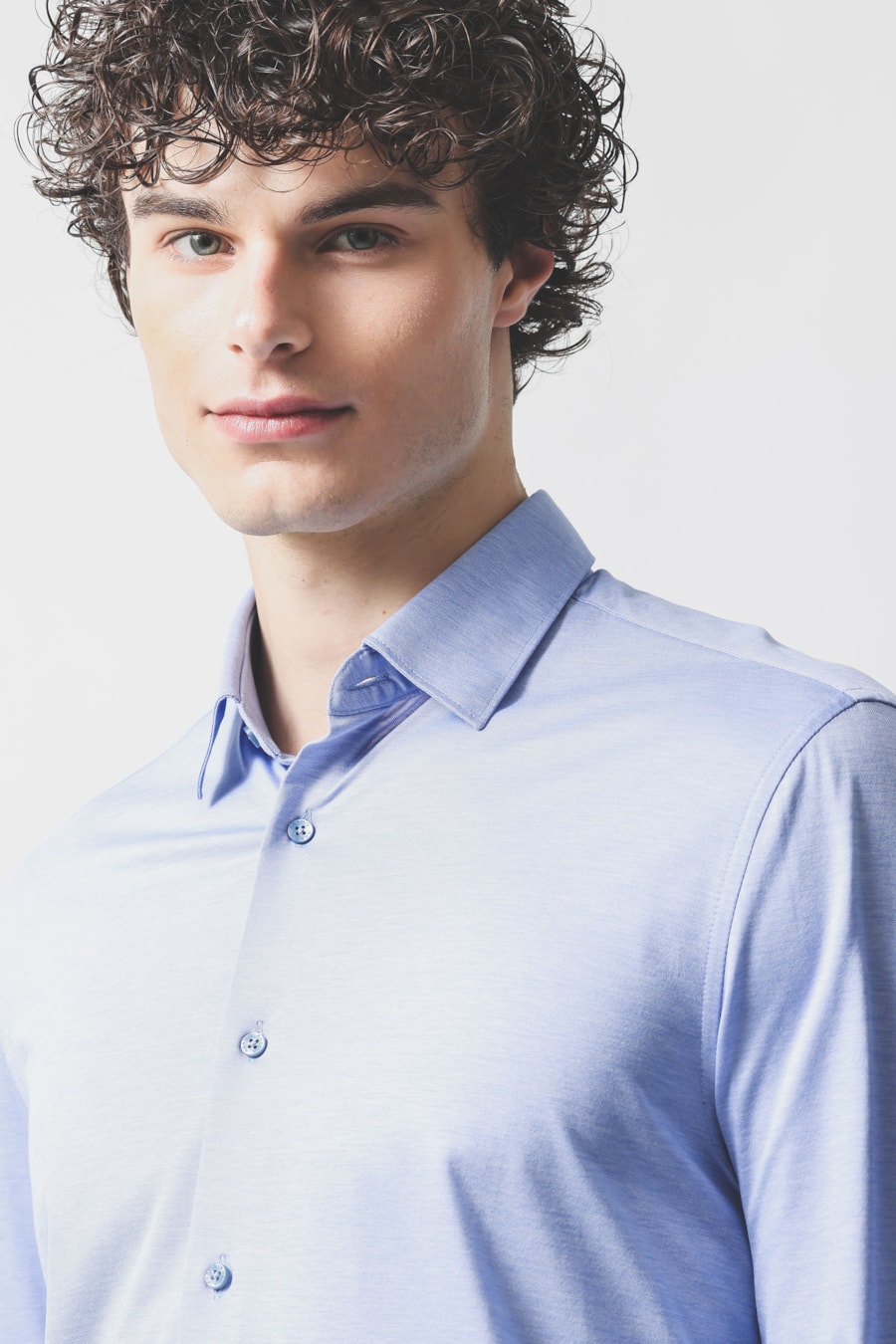 Camisa Manga Longa Regular Algodao Easy Care Azul — foto 3 de 7