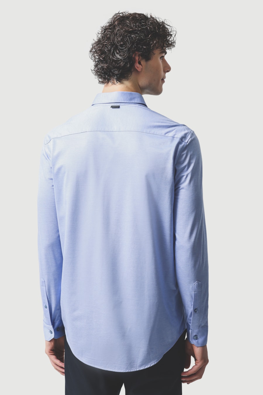 Camisa Manga Longa Regular Algodao Easy Care Azul — foto 5 de 7