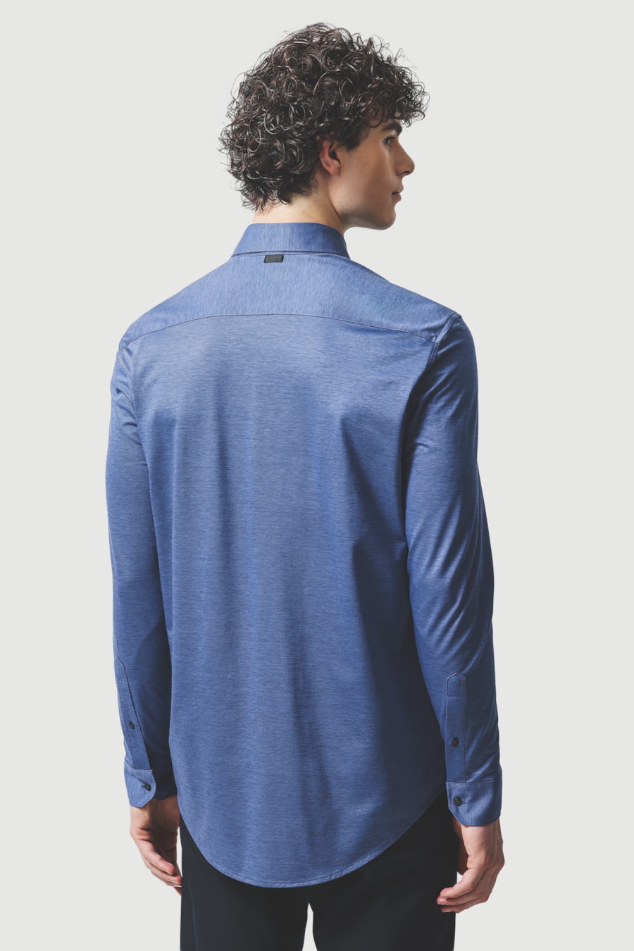 Camisa Manga Longa Regular Algodao Easy Care Azul Escuro — foto 4 de 6