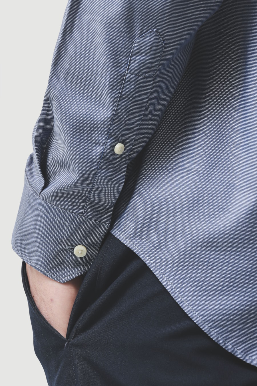 Camisa Manga Longa Regular Algodão Egípcio Dots 50 Azul C/Branco — foto 3 de 6