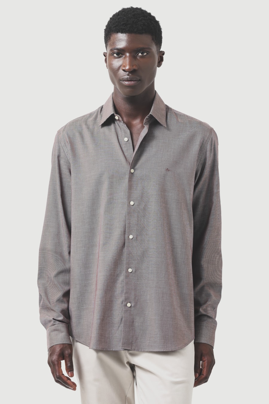 Camisa Manga Longa Regular Algodão Egípcio Dots 50 Havana C/ Off White — foto 1 de 6