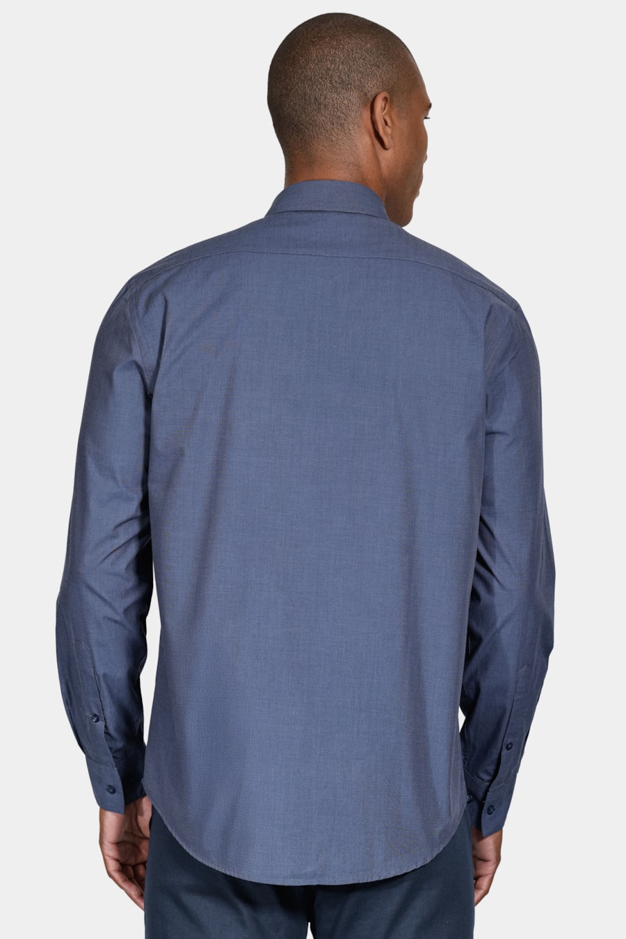 Camisa Manga Longa Regular Algodão Egípcio Fil a Fil Barolo Azul — foto 4 de 6