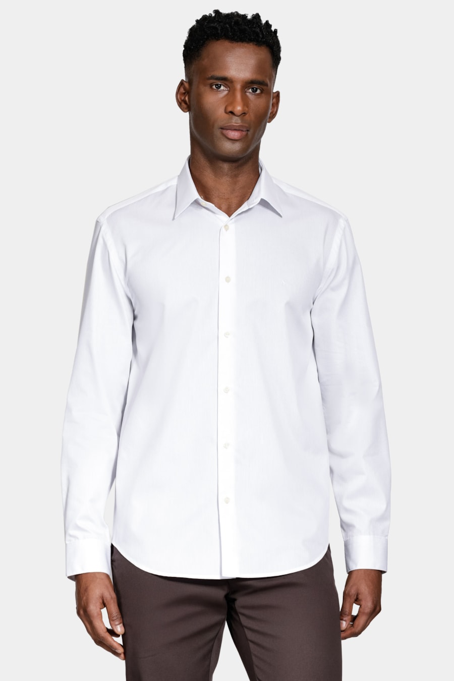Camisa Manga Longa Regular Algodão Fio 50 Egípcio Branco — foto 1 de 7