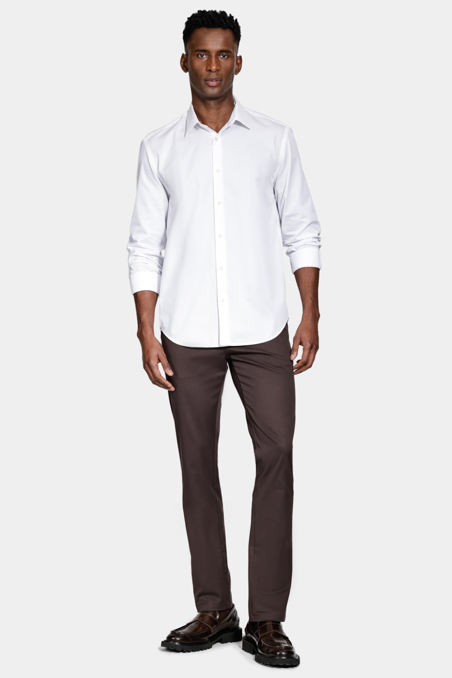 Camisa Manga Longa Regular Algodão Fio 50 Egípcio Branco — foto 2 de 7