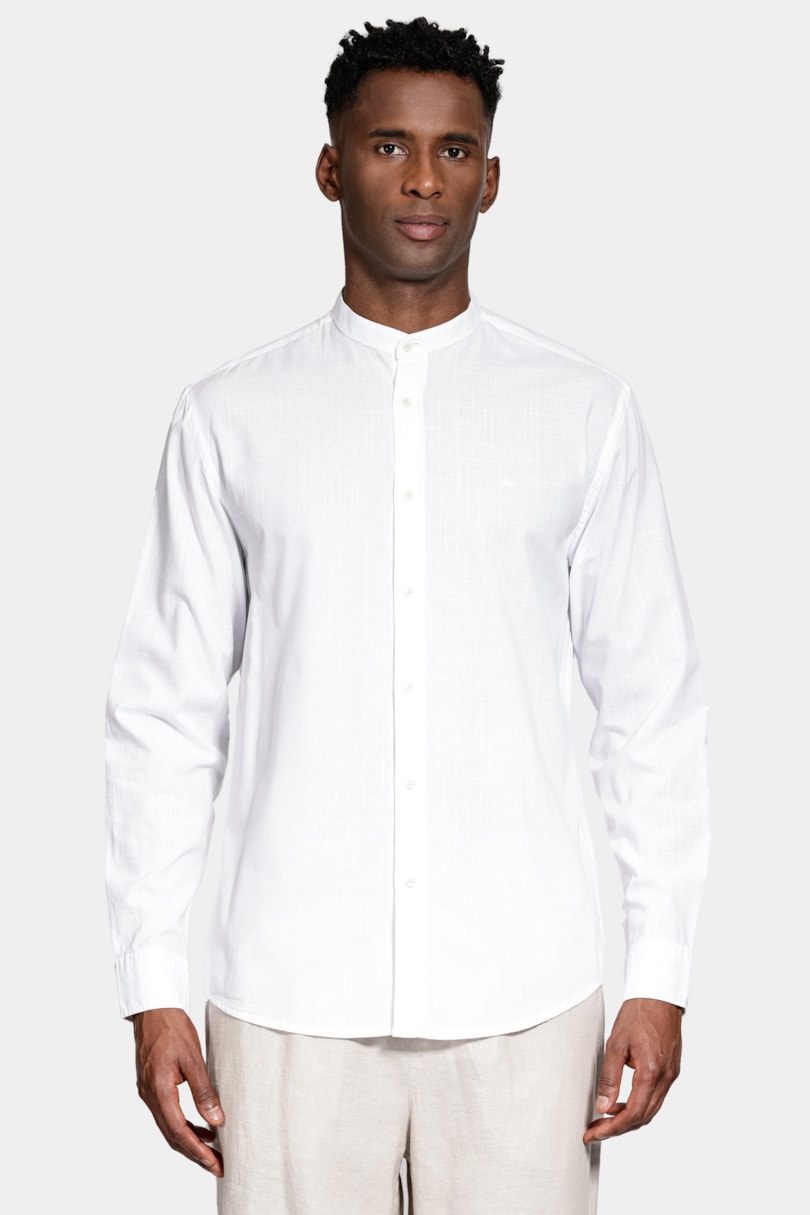 Camisa Manga Longa Regular Algodão Flame Branco