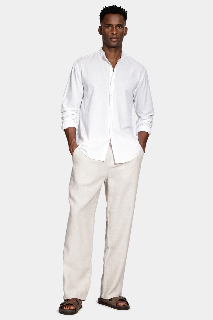 Camisa Manga Longa Regular Algodão Flame Branco — foto 2 de 5