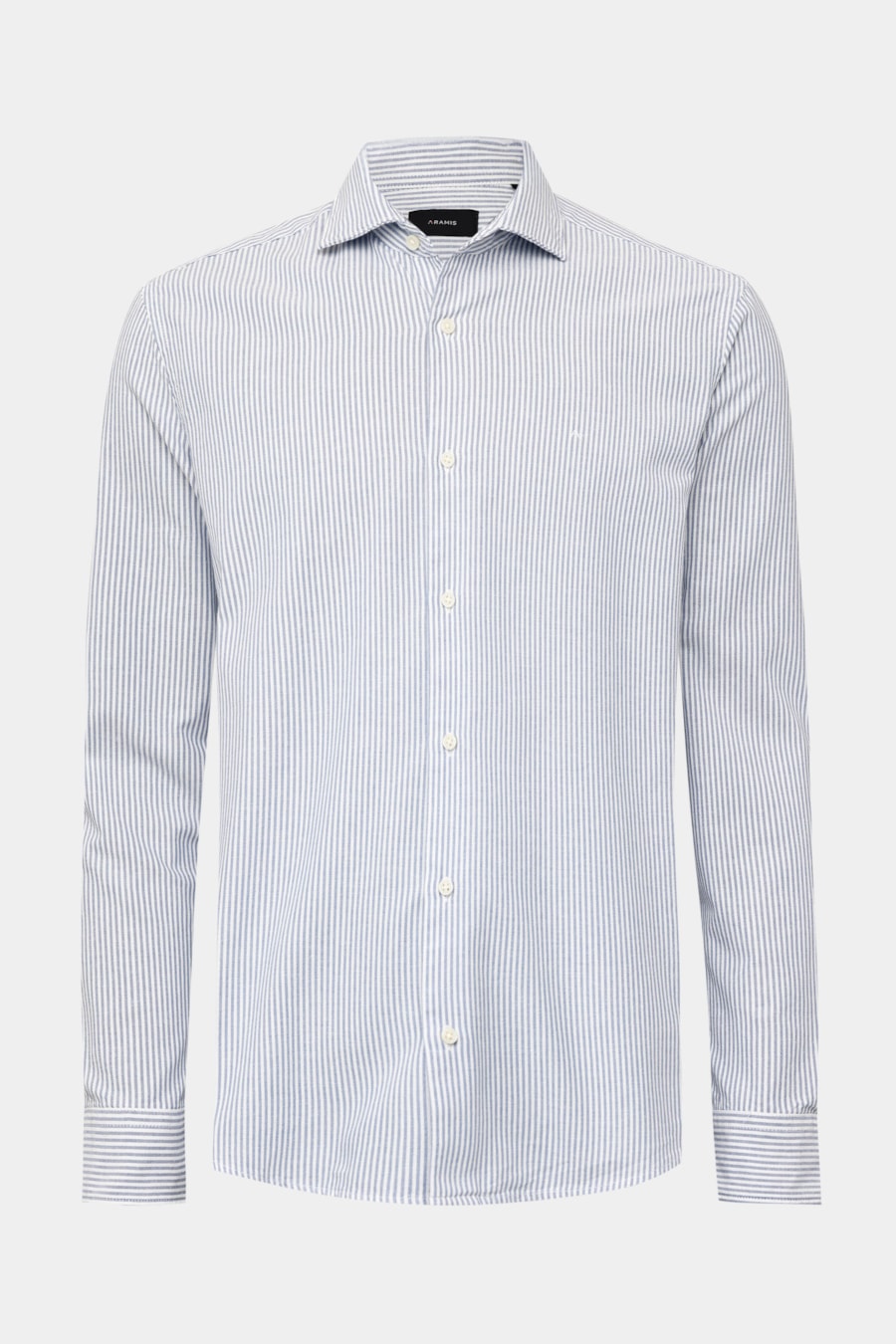 Camisa Manga Longa Regular Algodao Listrada Branco C/Azul — foto 5 de 6
