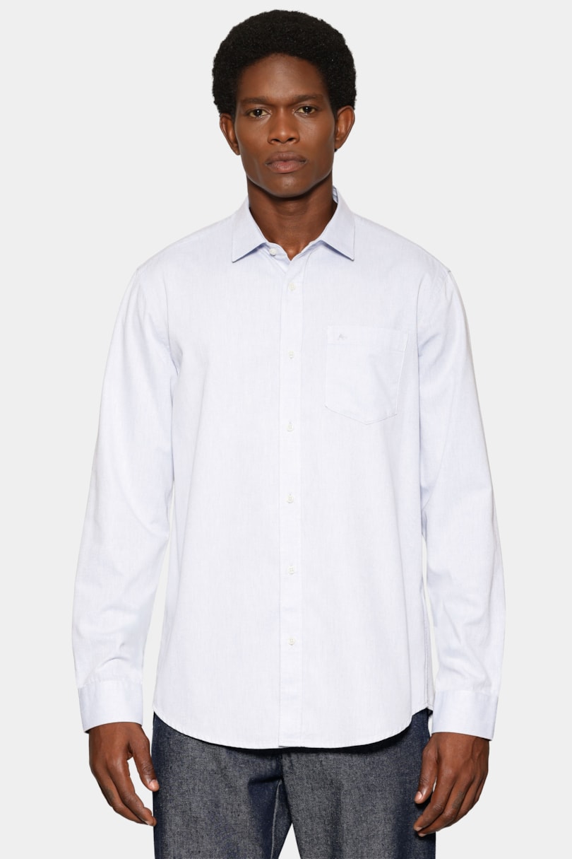 Camisa Manga Longa Regular Algodão Mescla Lotte Azul