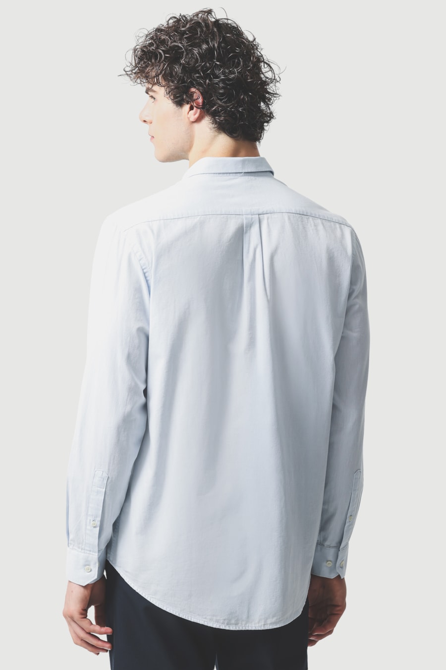 Camisa Manga Longa Regular Algodão Mescla Lotte Azul Celeste — foto 4 de 6