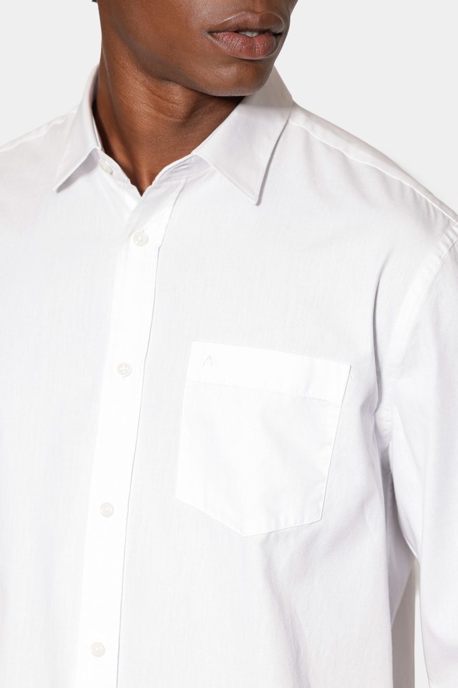 Camisa Manga Longa Regular Algodão Mescla Lotte Branco — foto 3 de 6
