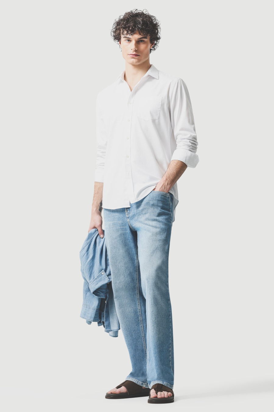 Camisa Manga Longa Regular Algodão Mescla Lotte Branco — foto 2 de 6