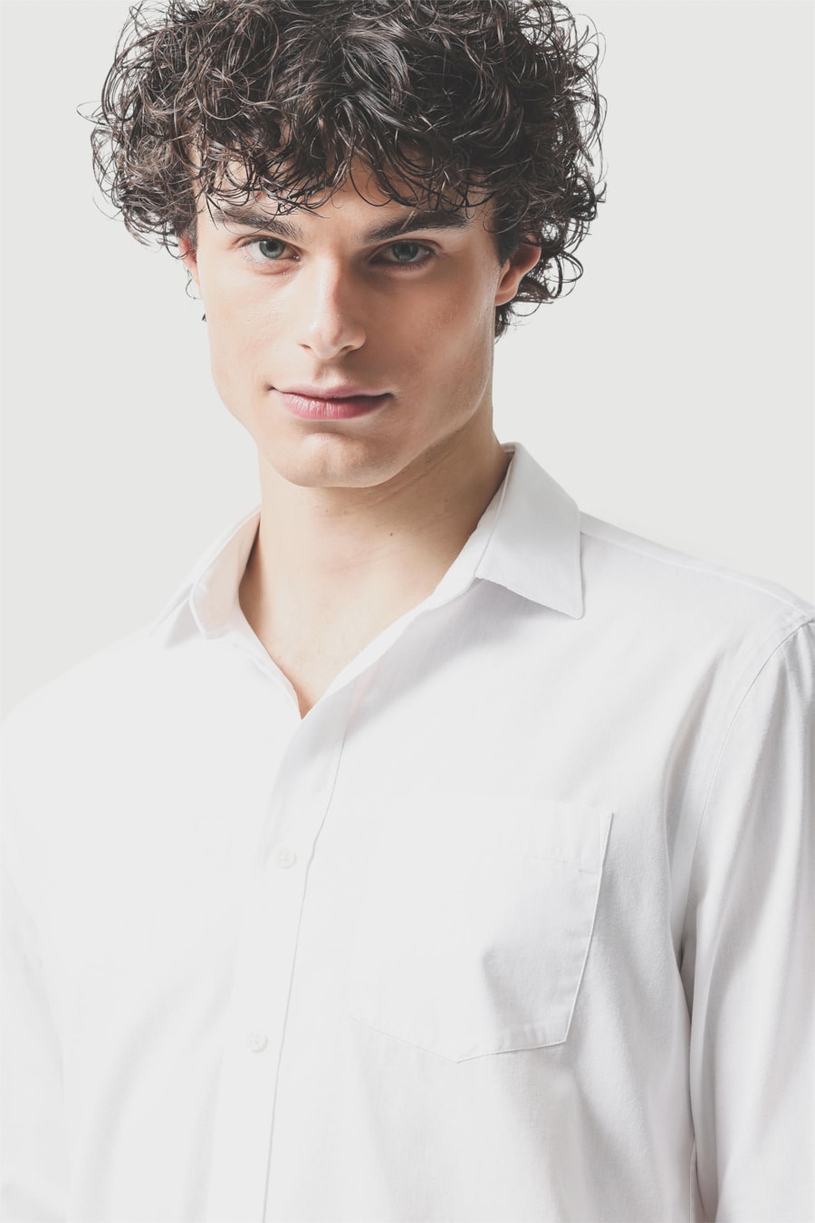 Camisa Manga Longa Regular Algodão Mescla Lotte Branco — foto 3 de 6