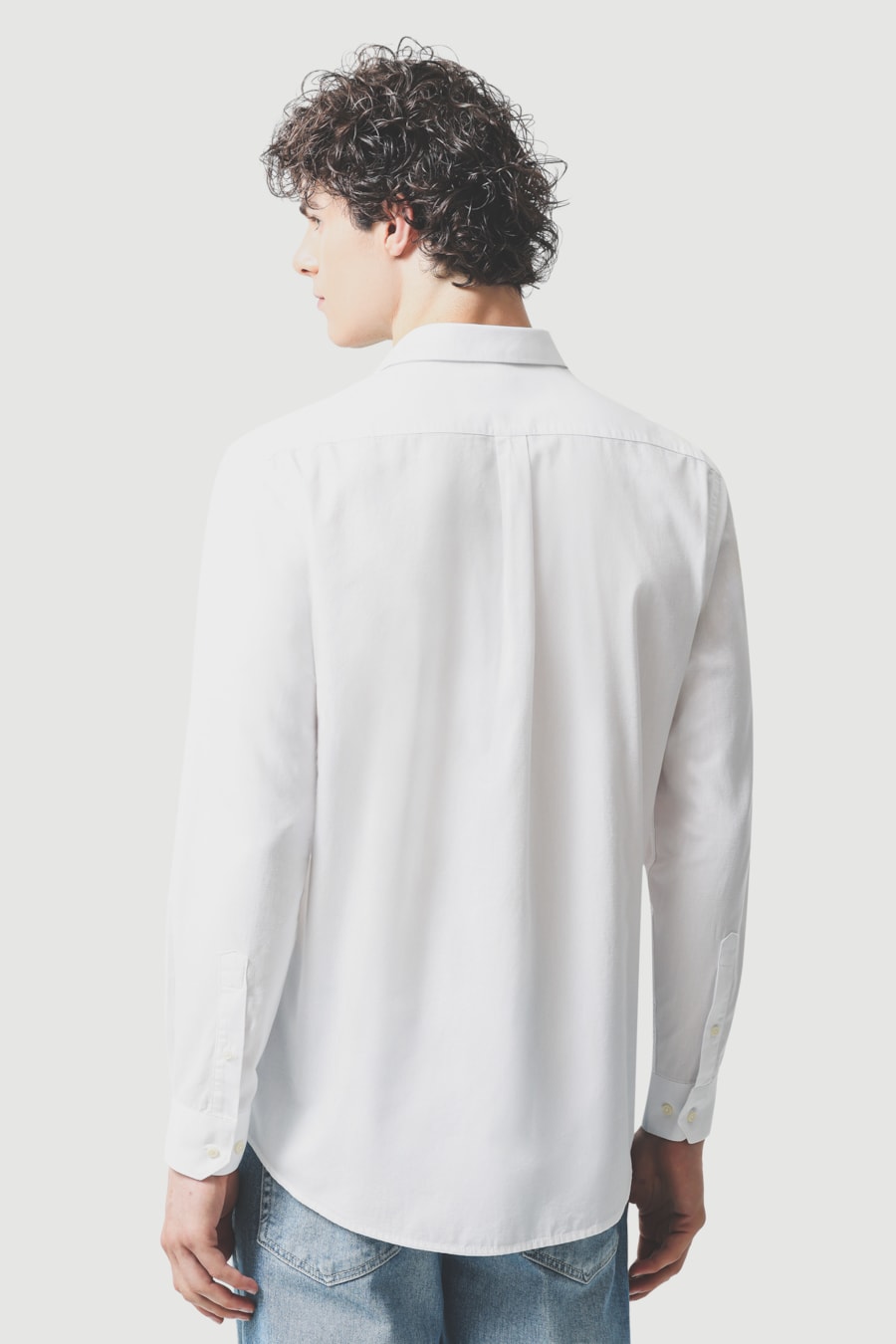 Camisa Manga Longa Regular Algodão Mescla Lotte Branco — foto 4 de 6