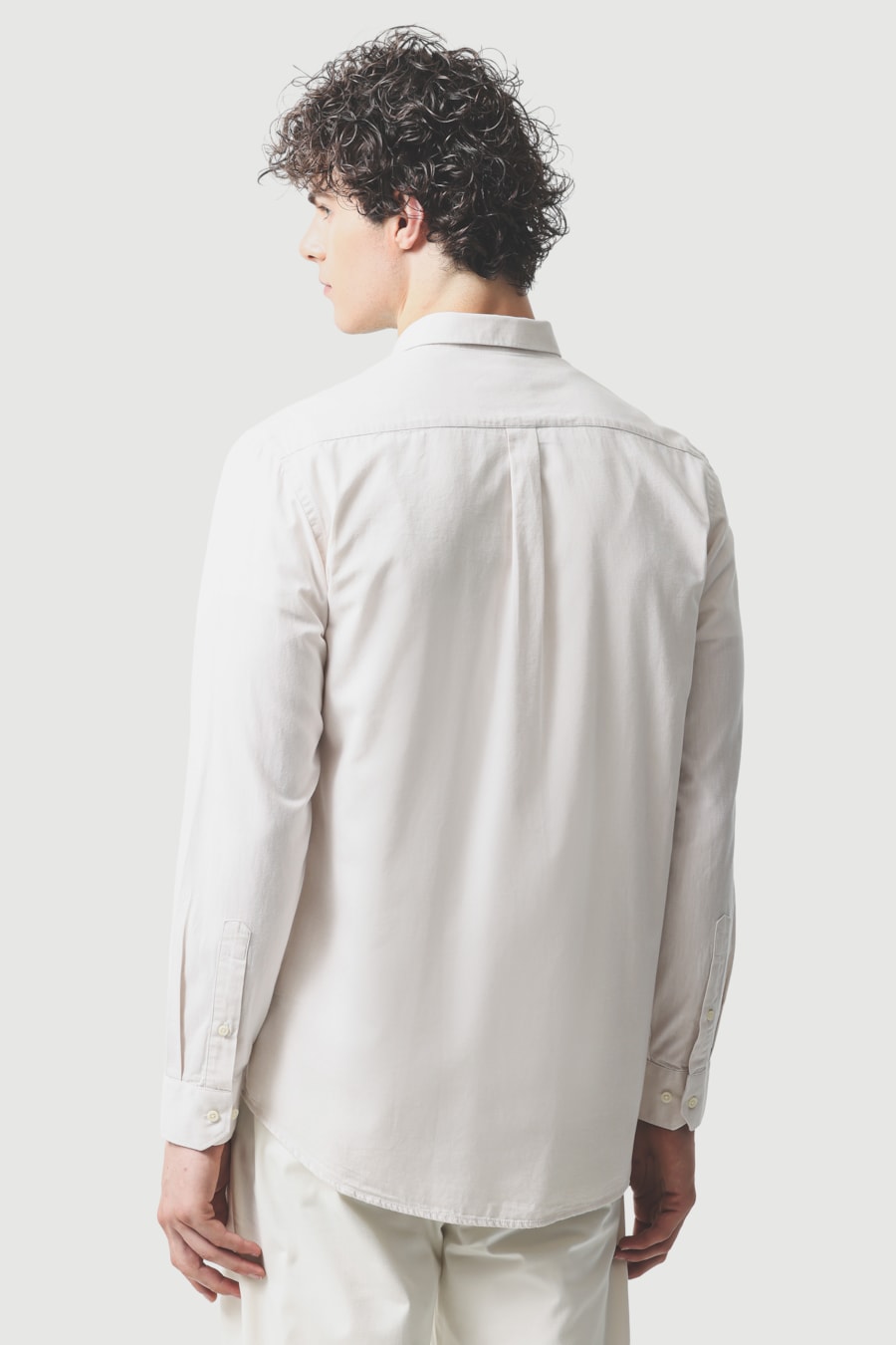 Camisa Manga Longa Regular Algodão Mescla Lotte Natural — foto 4 de 6