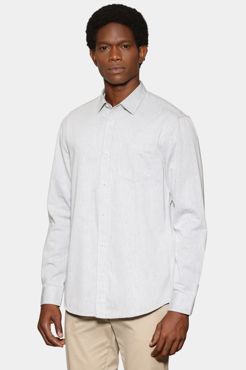 Camisa Manga Longa Regular Algodão Mescla Lotte Verde Escuro