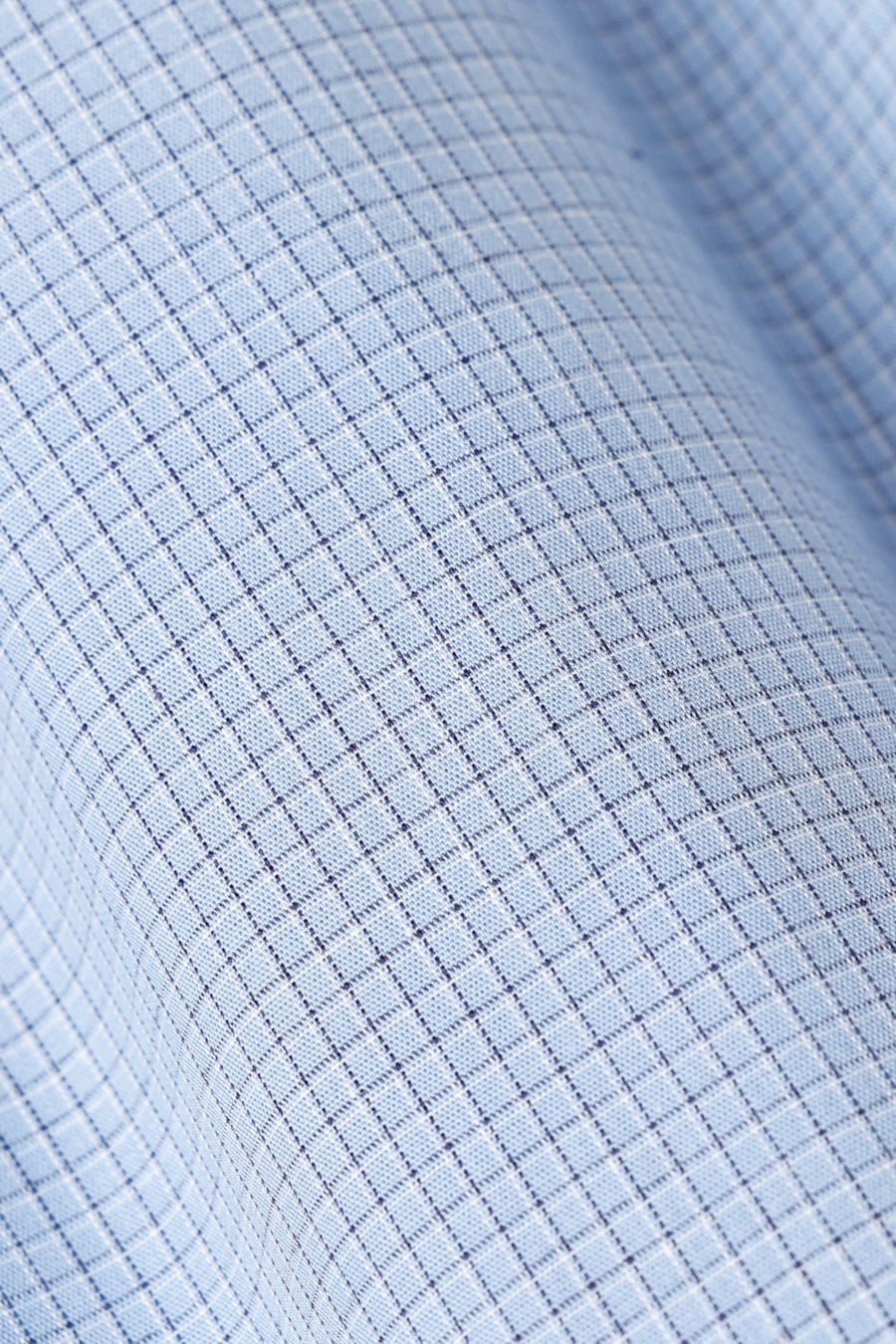 Camisa Manga Longa Regular Algodão Micro Xadrez Azul Cobalto C/ Branco — foto 6 de 6