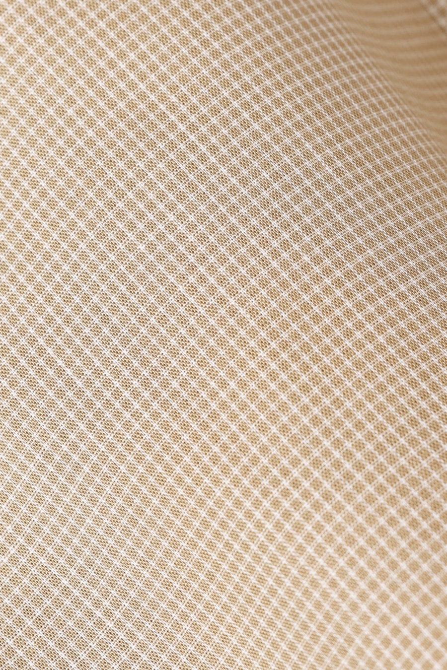 Camisa Manga Longa Regular Algodão Micro Xadrez Caramelo C/ Branco — foto 2 de 2