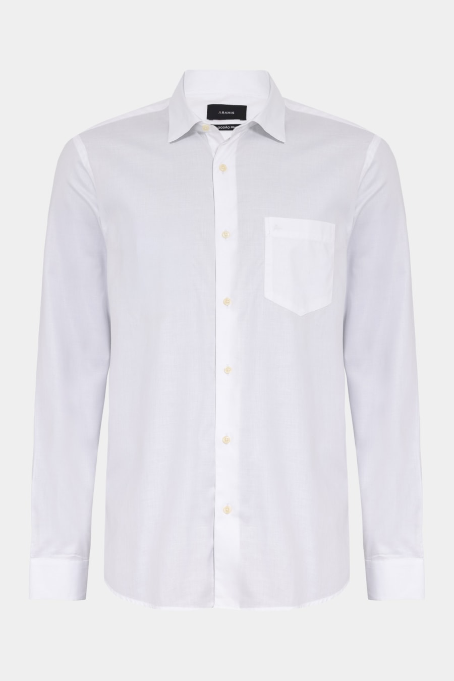 Camisa Manga Longa Regular Algodão Pima Liso Branco — foto 5 de 6