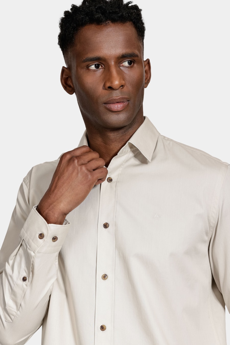 Camisa Manga Longa Regular Algodão Sarja Empire Areia — foto 3 de 7