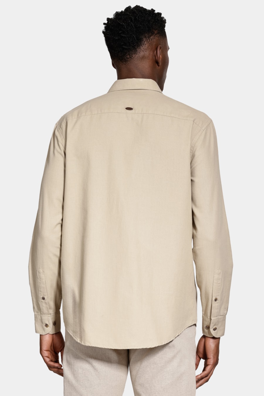 Camisa Manga Longa Regular Algodâo Textura Areia — foto 4 de 6