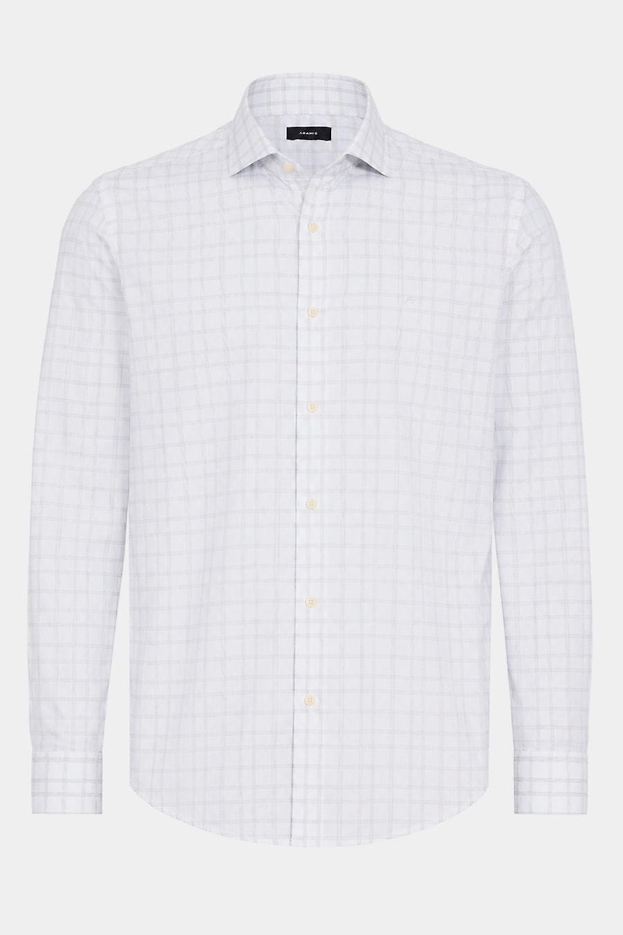 Camisa Manga Longa Regular Algodão Xadrez Filetes Branco C/Caqui — foto 5 de 6