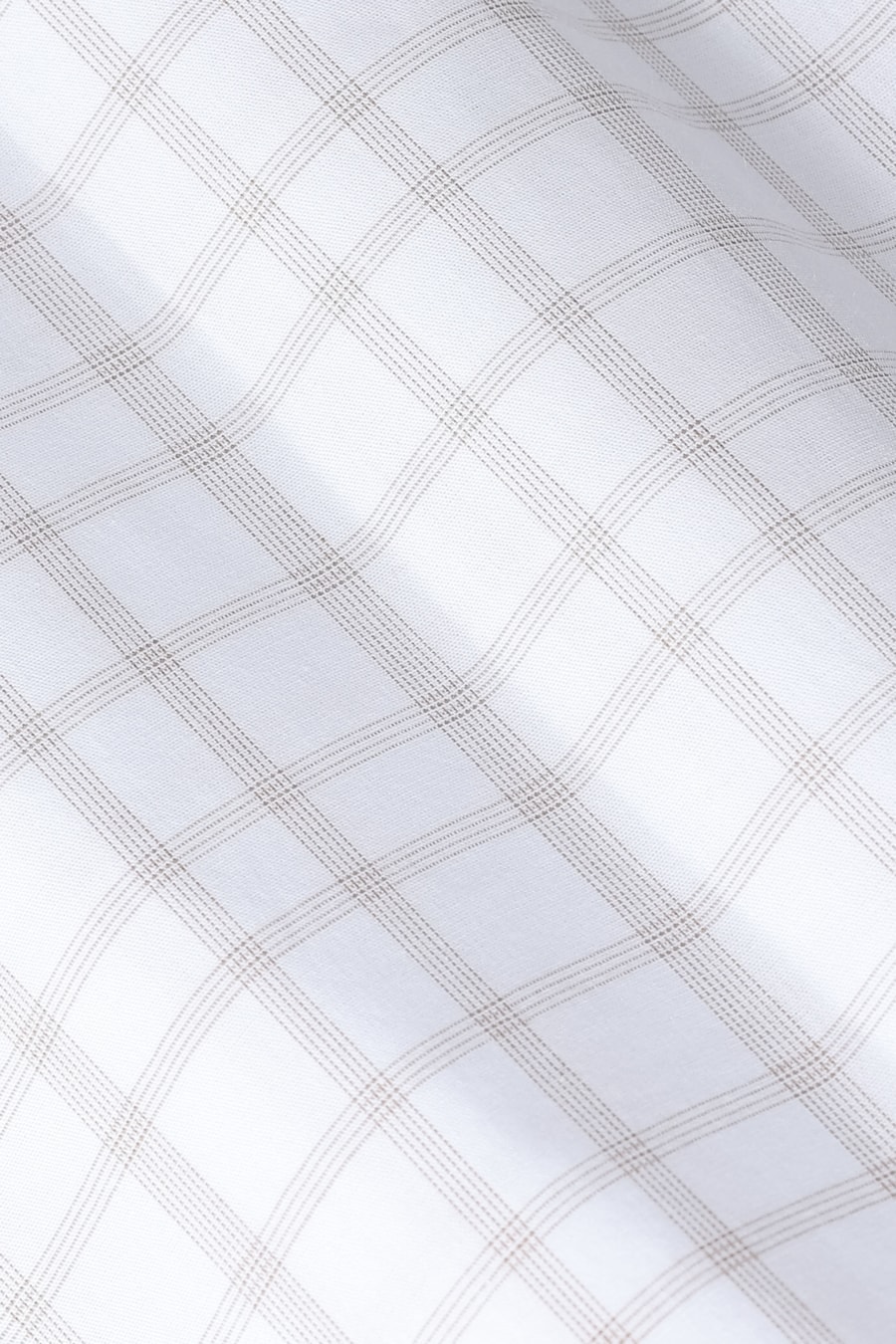Camisa Manga Longa Regular Algodão Xadrez Filetes Branco C/Caqui — foto 6 de 6