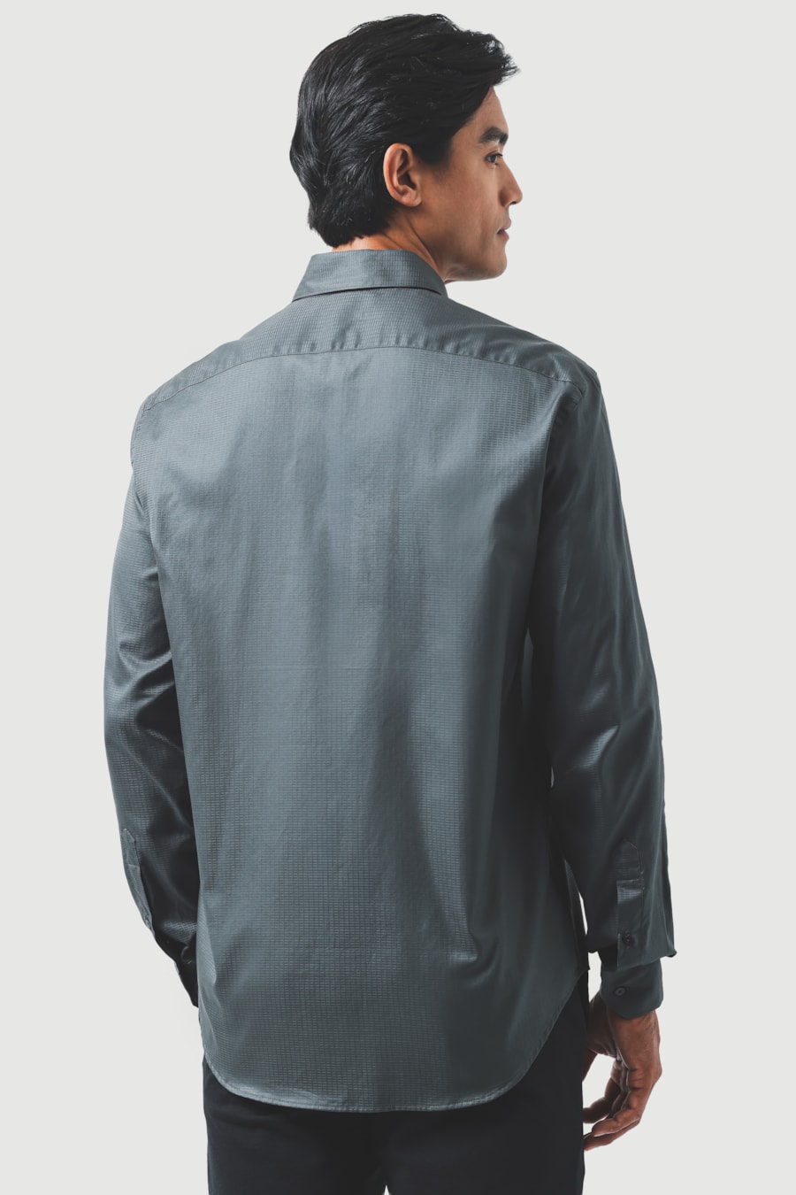 Camisa Manga Longa Regular Block Fio 100/2 Verde Escuro — foto 4 de 6