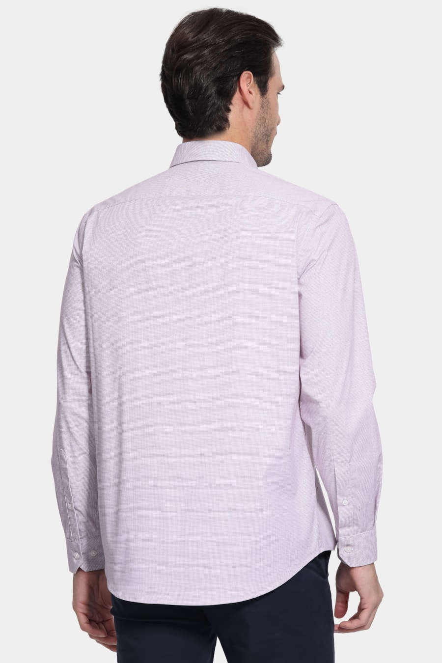 Camisa Manga Longa Regular Cosmo Micro Xadrez Vinho — foto 4 de 6