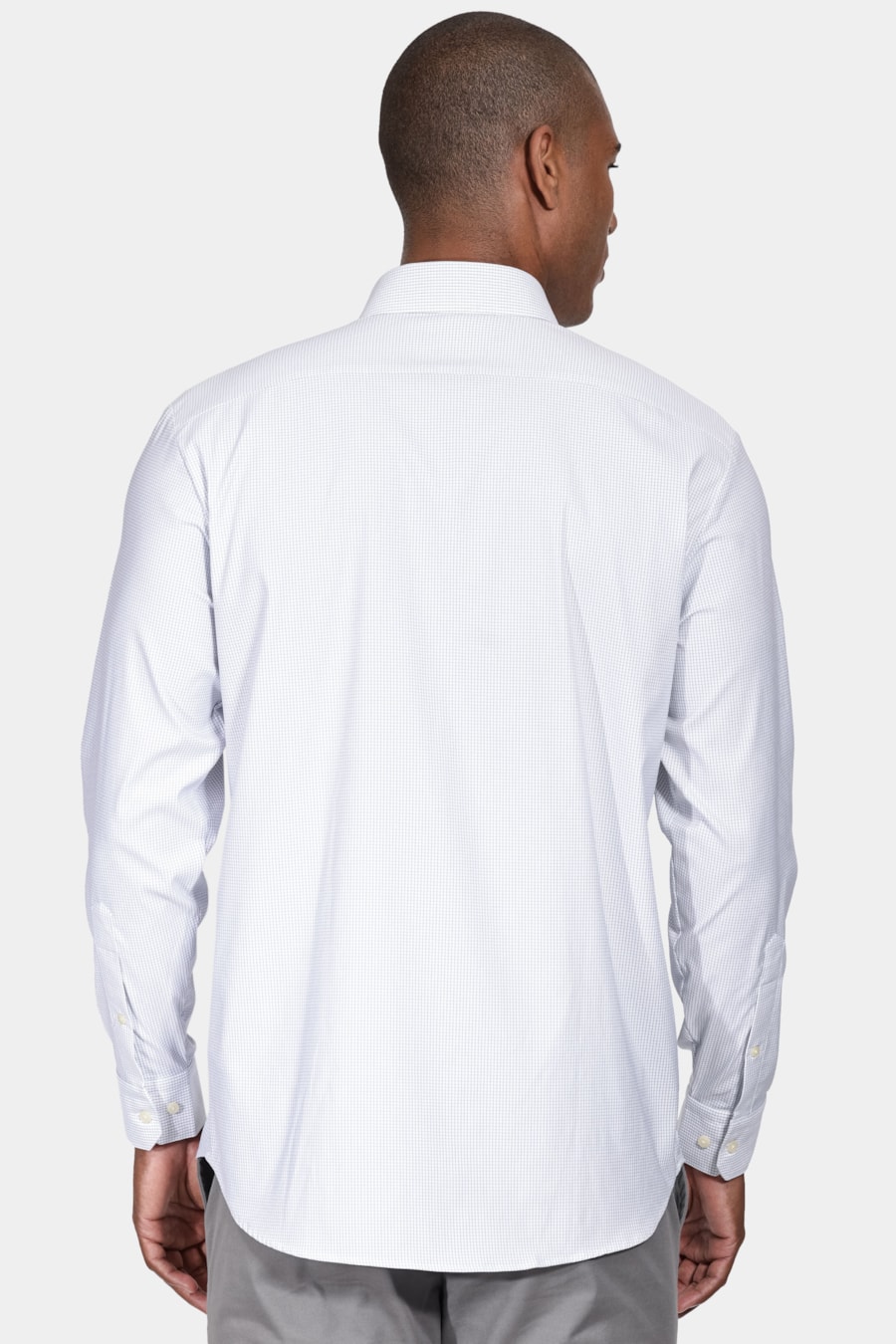 Camisa Manga Longa Regular Cosmo Tech Flex Micro Xadrez Branco Com Verde — foto 4 de 6