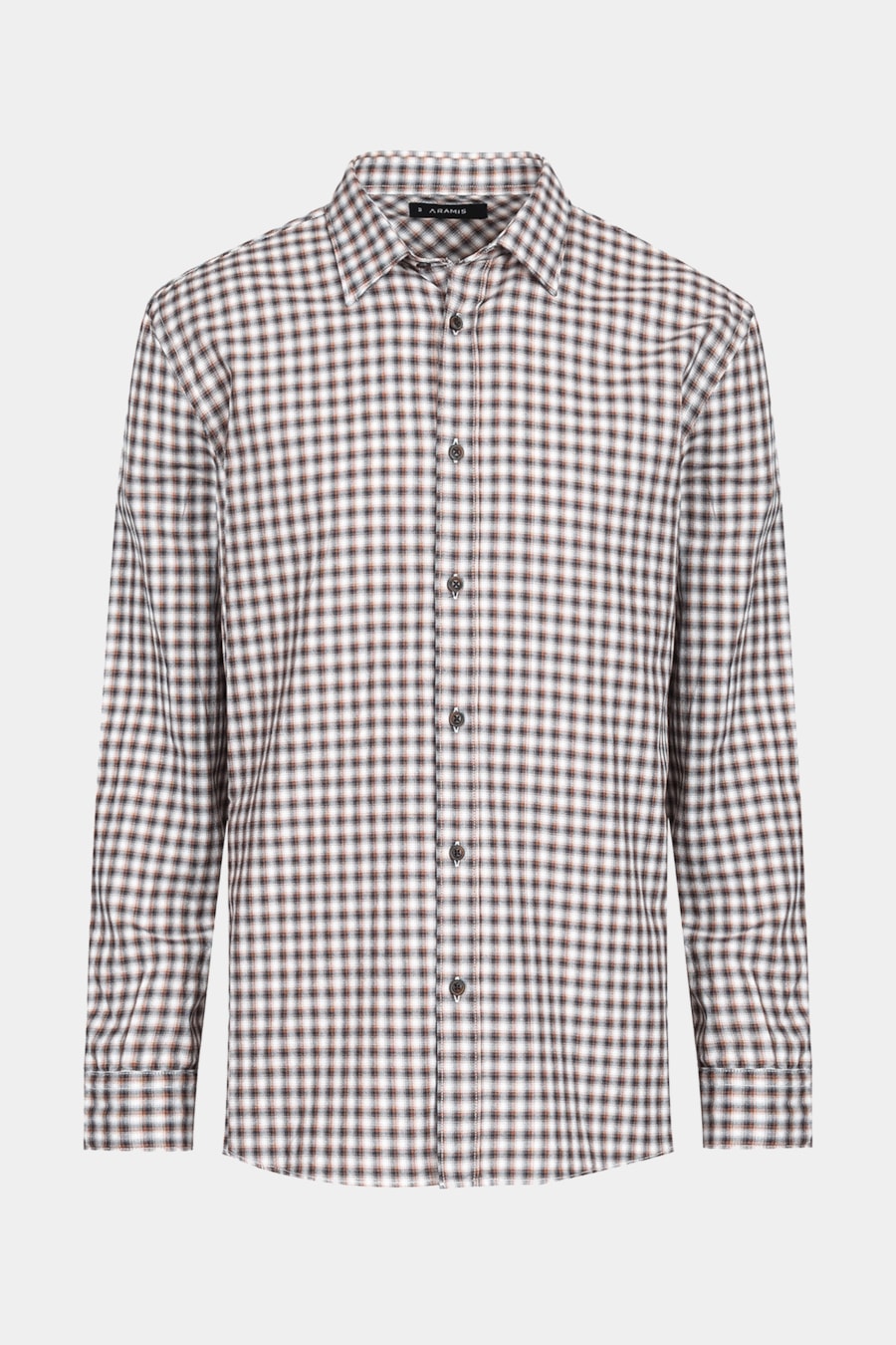 Camisa Manga Longa Regular em Flanela Xadrez Óptico Off White Com Ferrugem — foto 6 de 6