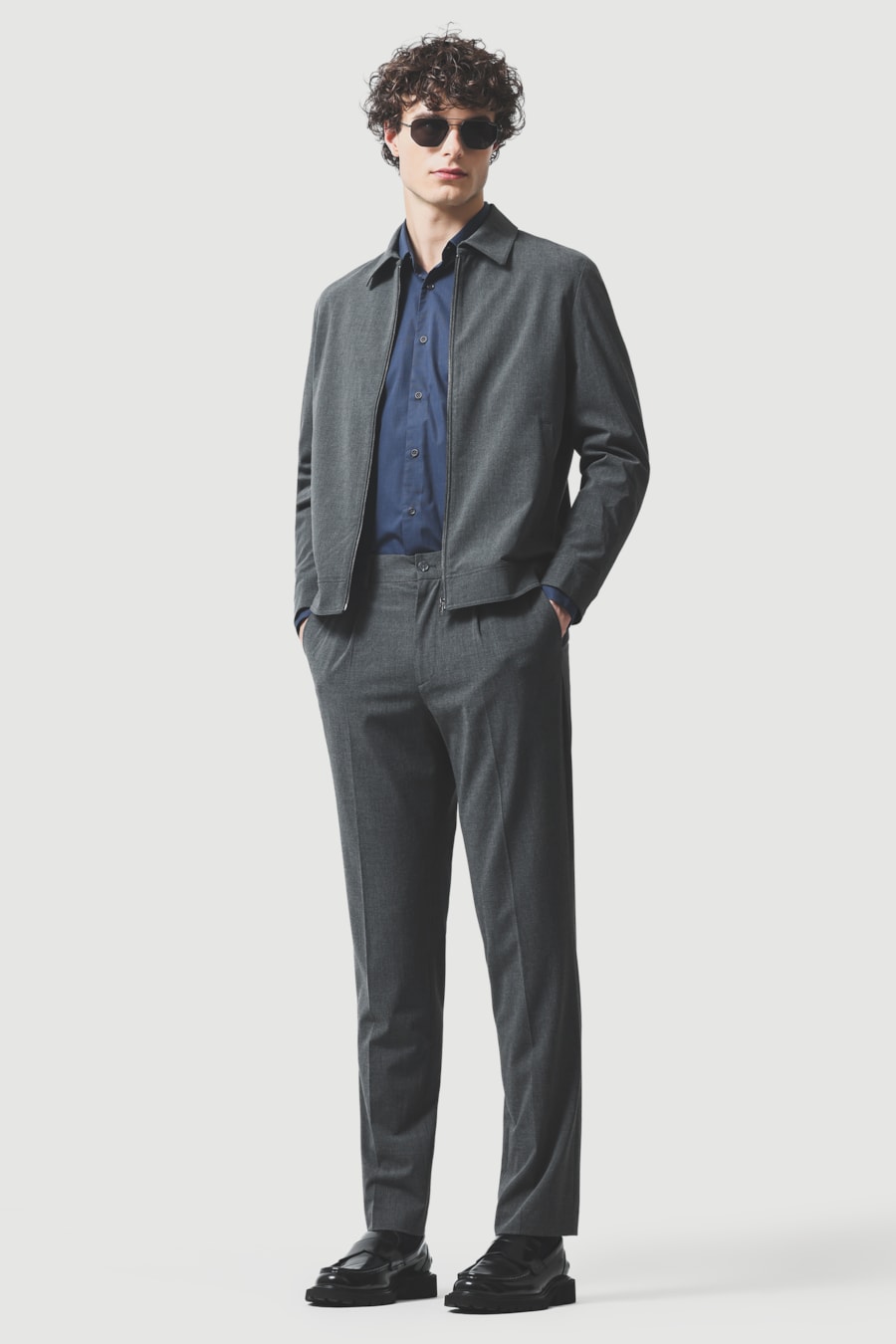 Camisa Manga Longa Regular Fil 50 Egipcio Barolo Azul Forte — foto 3 de 10